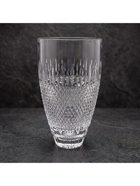 Vintage Rogaska Crystal Vase 10" Clear Cut Crystal Signed Slovenia Elegant Vase